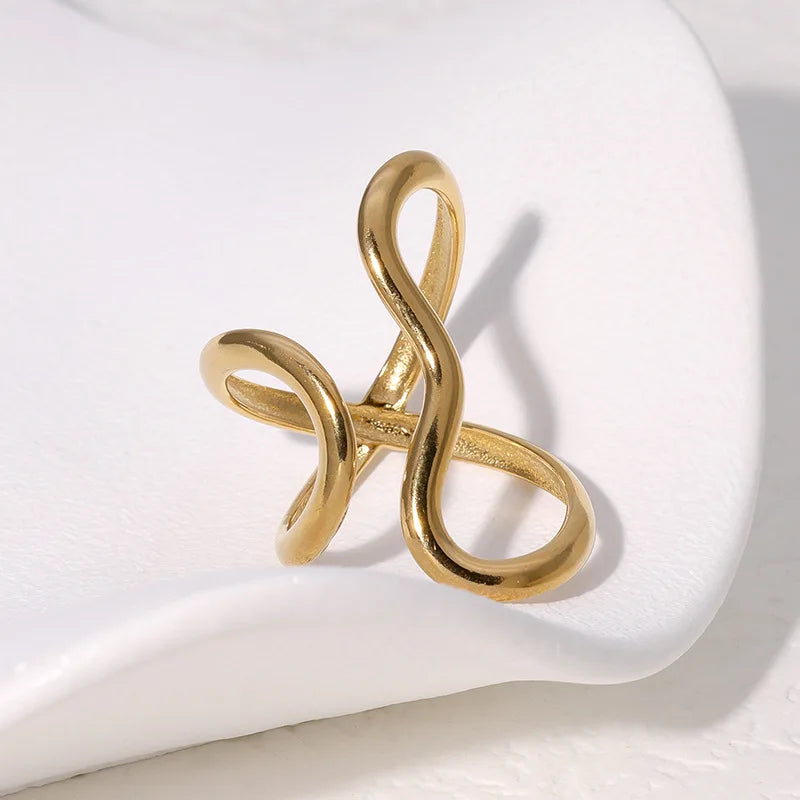 Trendy Gold-Plated Open Ring