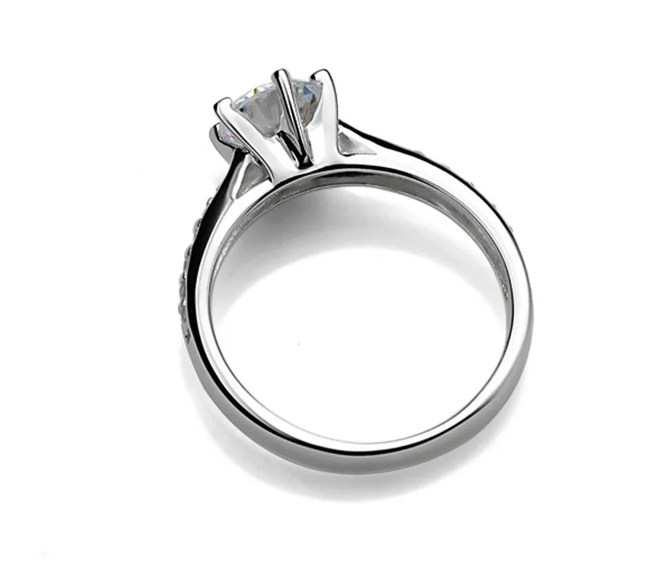 Classic Six-Claw Silver Ring