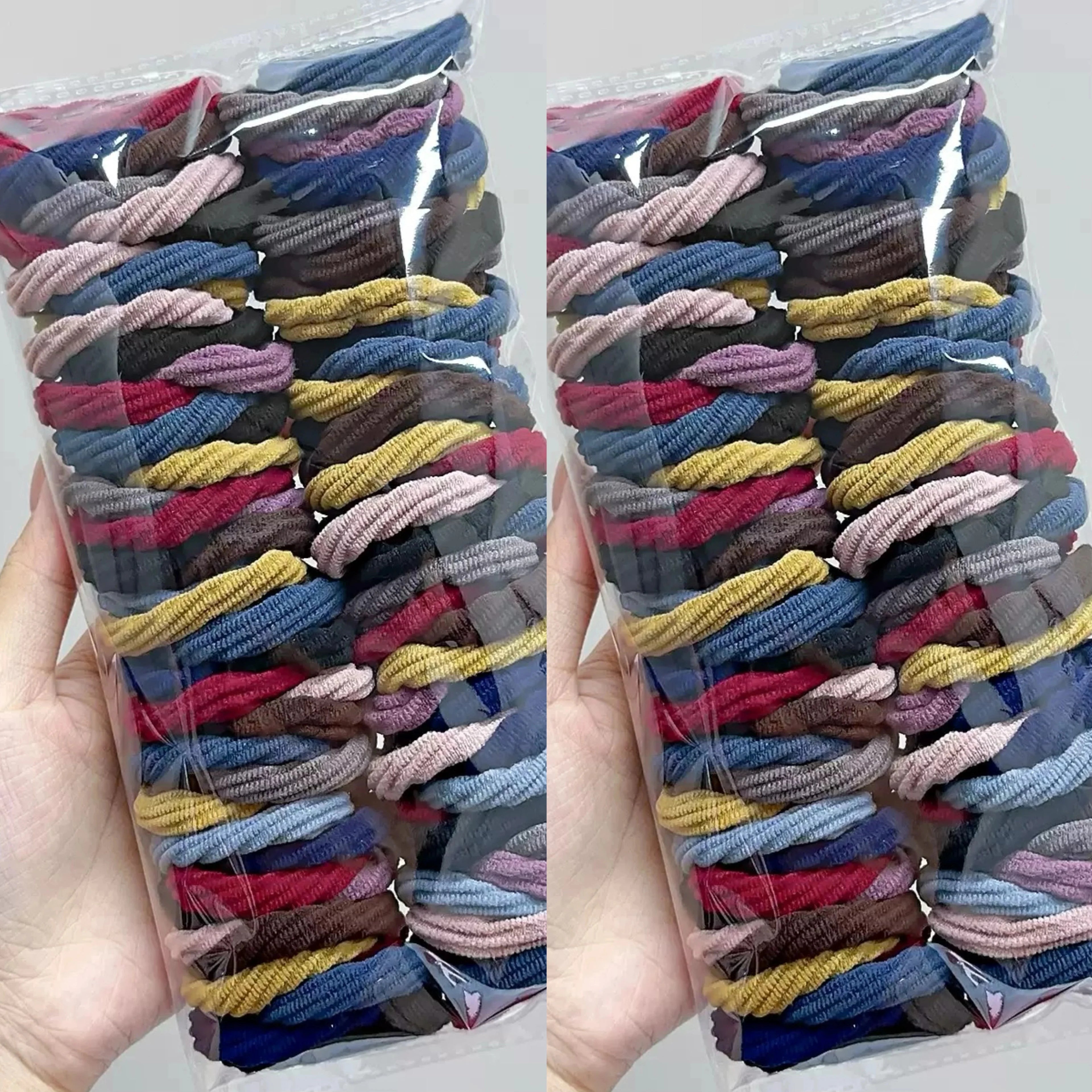 50pcs Girl Mixed Color Simple Hair Ties Hair Accessories