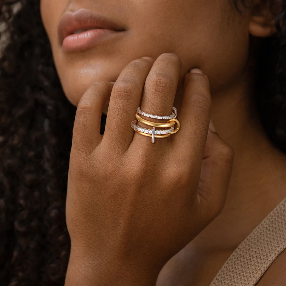 Gothic Two-Tone Stack Ring