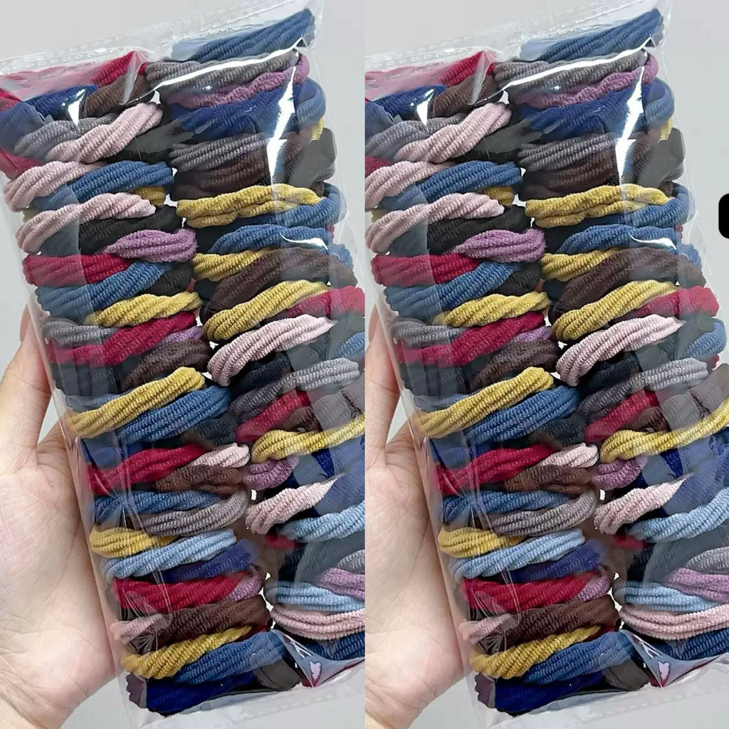 50pcs Girl Mixed Color Simple Hair Ties Hair Accessories