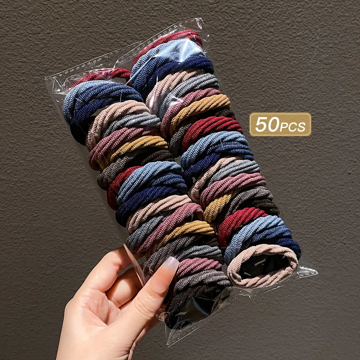 50pcs Girl Mixed Color Simple Hair Ties Hair Accessories