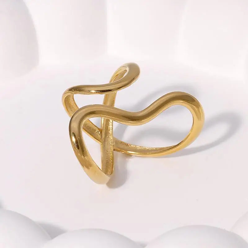 Trendy Gold-Plated Open Ring
